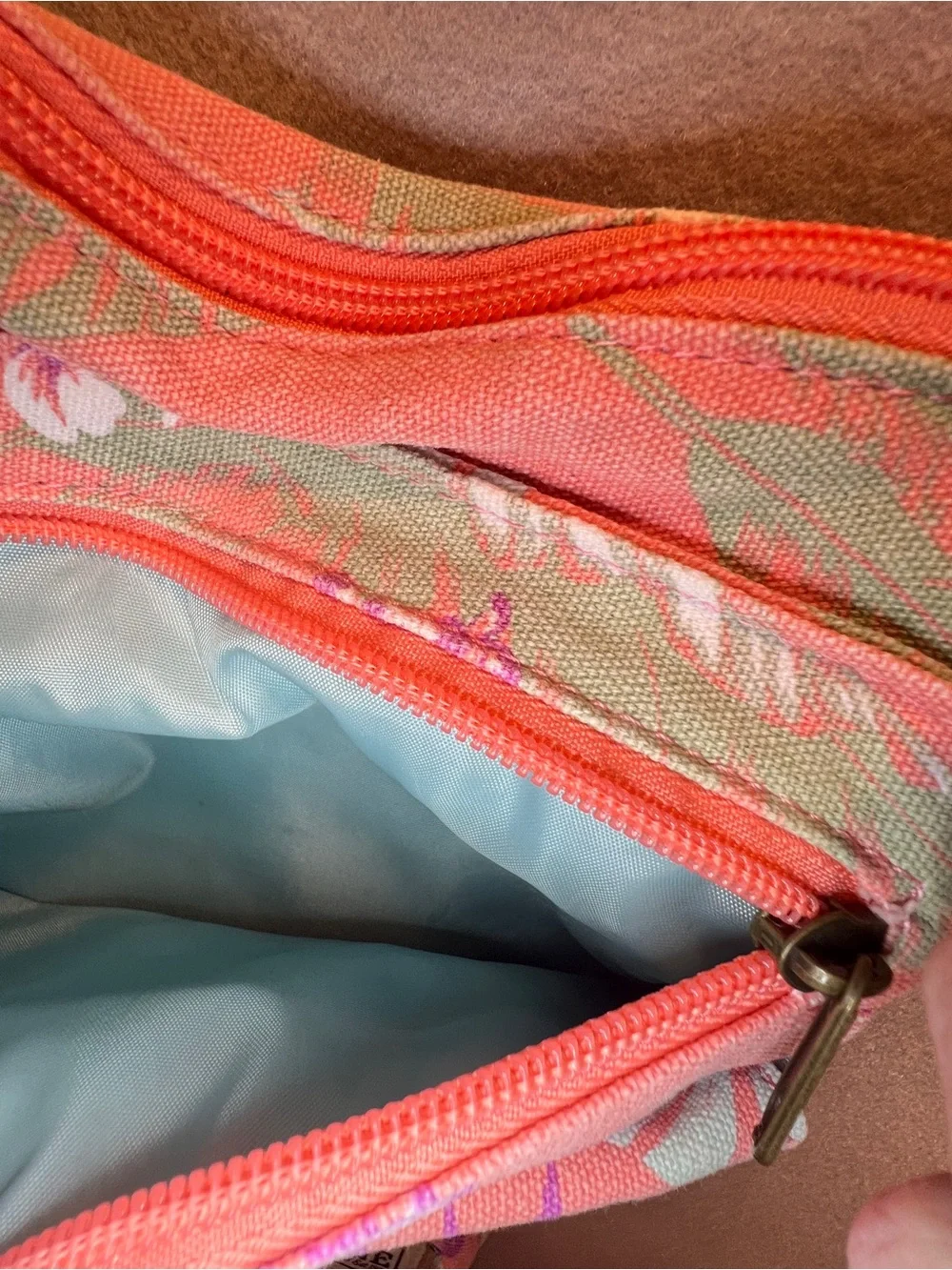 Dakine Coral Pink Floral Tropical Crossbody Bag Adjustable Strap Surf Beach